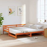 Daybed with Trundle without Mattress Wax Brown 80x200 cm Solid Wood 847161