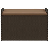 Storage Bench with Cushion Brown 80x51x52 cm Poly Rattan 365732