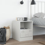 ZNTS Bedside Cabinet White 34.5x39x44 cm Steel 841761