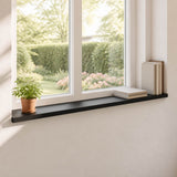 Window Sills 2 pcs Black 110 x 25 x 2 cm Solid Beech Wood 42048347