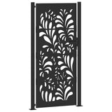 Garden Gate Black 100x200 cm Steel Wave Design 4100973