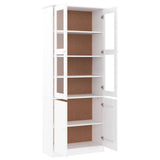 Glass Display Cabinet ALTA White 77x35x186.5 cm Solid Wood Pine 353950