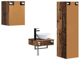 Bathroom Furniture Set 3 pcs Old Wood 33 x 34.5 x 160 cm 3406051