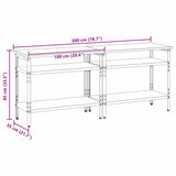 Work Bench Set with Shelf 2 pcs Beige and Grey 200 x 55 x 85 cm 3321390