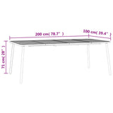 Garden Table Anthracite 200x100x71 cm Steel 362741