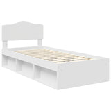 Bed Frame with Headboard White 90 x 190 cm Solid Pine Wood 3412952