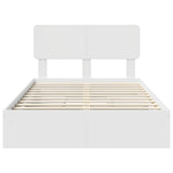 Storage Bed with Headboard White 135 x 190 cm Engineered Wood 3412283