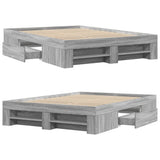 Bed Frame without Mattress Grey Sonoma 120x190 cm Small Double Engineered Wood 3295518