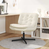 Swivel Relaxing Chair Cream 63 x 75 x 76 cm Velvet 42007367