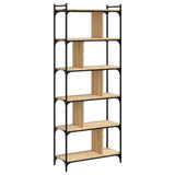 Bookcase 6-Tier Sonoma Oak 76x32x192 cm Engineered Wood 833946