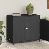 Garden Storage Cabinet Black 83x45x76 cm Poly Rattan 365543