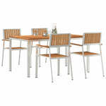 Garden Dining Set 5 pcs Brown Solid teak wood 3334799