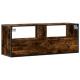 TV Cabinet Smoked Oak 100x31x39.5 cm Engineered Wood and Metal 848931