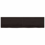 Table Top Dark Brown 200x50x cm Treated Solid Wood Oak 3156461