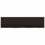Table Top Dark Brown 200x50x cm Treated Solid Wood Oak 3156461