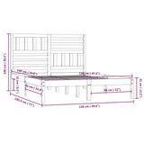 Bed Frame without Mattress White 120x190 cm Small Double Solid Wood Pine 3100994