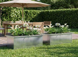 Garden Planter with LED 2 pcs Silver 30 x 60 x 30 cm 8008095