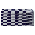ZNTS 20 Piece Towel Set Blue and White Cotton 136289