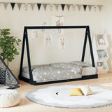 Kids Bed Frame Black 80x160 cm Solid Wood Pine 834530