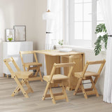 Dining Chairs Foldable 4 pcs Corona Wax Brown Solid Wood Pine 4013434