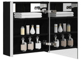 Bathroom Mirror Cabinet Black Oak 33 x 11.5 x 50 cm 889216