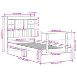 Bookcase Bed without Mattress 90x200 cm Solid Wood Pine 3321828