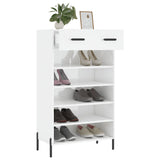 Shoe Cabinet High Gloss White 60x35x105 cm Engineered Wood 829622