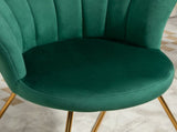 Velvet-Feel Lotus Petal Accent Chair - Green T3398P329865