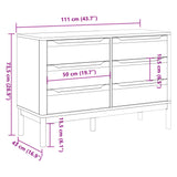 Chest of Drawers "FLORO" Grey Solid Wood Pine 374013