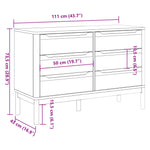 Chest of Drawers FLORO Grey Solid Wood Pine 374013