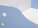 Toddler Bed Frame, Kids Bedroom Furniture for Boys Girls with Safe Guardrails, Low Junior Blue T3398P347667