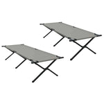Folding Camping Bed Folding Manual Grey Oxford fabric 42003195