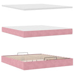 ZNTS Ottoman Bed with Mattresses Pink 180x200cm Velvet 3313420