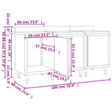 ZNTS Commercial Work Table Cabinet 180x60x96 cm Stainless Steel 3058268