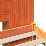 ZNTS Bookcase Bed without Mattress Wax Brown 180x200 cm Super King Solid Wood Pine 3321869