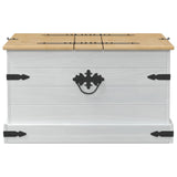 Storage box with Shelf White 78 x 78 x 45 cm Solid Pine Wood 42024939