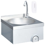 Hand Wash Sink with Faucet and Soap Dispenser Stainless Steel 51113