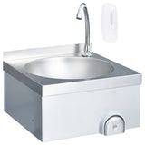 Hand Wash Sink with Faucet and Soap Dispenser Stainless Steel 51113