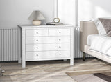 Modern Chest of Drawers, 5 Drawer Storage Cabinet with Metal Handles and Runners for Bedroom, White T3398P344211