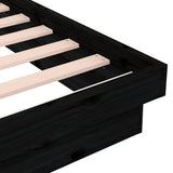 Bed Frame without Mattress Black Solid Wood Small Single 819936