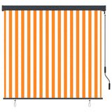 Outdoor Roller Blind 160x250 cm White and Orange 145975