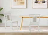 Dining Chair 2 pcs White Solid Rubber Wood 42020507