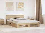 Bed Frame Sonoma Oak 150 x 200 cm Engineered Wood 3408748