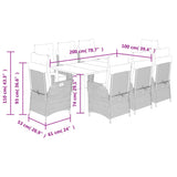 9 Piece Garden Dining Set with Cushions Grey Poly Rattan 3213489