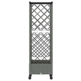 Raised Bed with Trellis and Roof Light Grey 124 x 40 x 127 cm 3423036