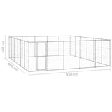 Outdoor Dog Kennel Galvanised Steel 36,3 m 3082329