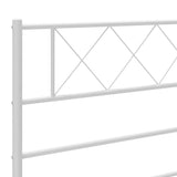 Metal Bed Frame without Mattress with Headboard White 180x200cm 372330