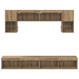 TV Wall Units with LED 6 pcs Artisan Oak Engineered Wood 3402963
