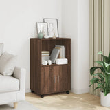 Rolling Cabinet Brown Oak 55x40x91 cm Engineered Wood 853188