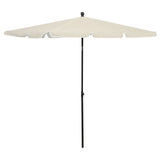 Garden Parasol Sand Fabric , Steel 210x140 cm 315543